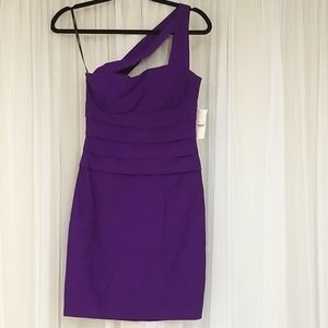Brand new purple, one shoulder cocktail dress
